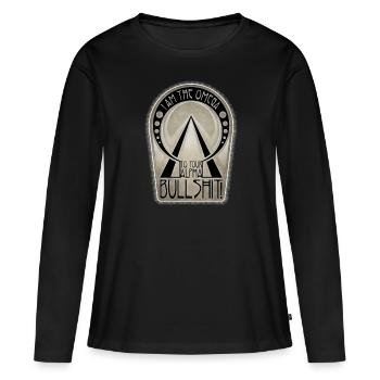 Je suis l’OMEGA de vos conneries ALPHA ! - T-shirt manches longues Premium bio Femme - noir - Devant - Julia (174cm)
