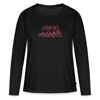 Berlin Kreuzberg Wildstyle - T-shirt manches longues Premium bio Femme - noir - Devant - Julia (174cm)