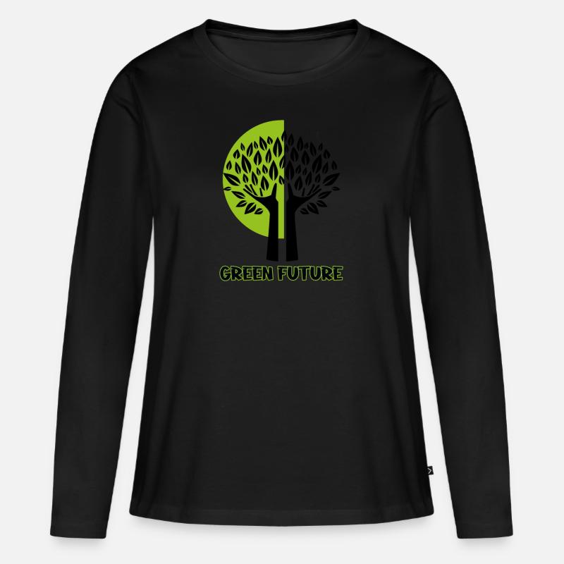 Green Future - Women's Premium Organic Long Sleeve Shirt - black