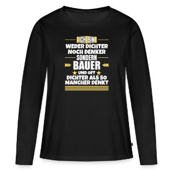 Ni poète ni penseur, mais agriculteur - T-shirt manches longues Premium bio Femme - noir - Devant - Julia (174cm)