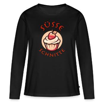 Coupes sucrées - T-shirt manches longues Premium bio Femme - noir - Devant - Julia (174cm)
