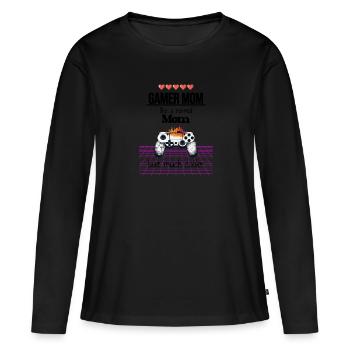 Meilleur cadeau de fête des mères maman Gamer Mom - T-shirt manches longues Premium bio Femme - noir - Devant - Julia (174cm)