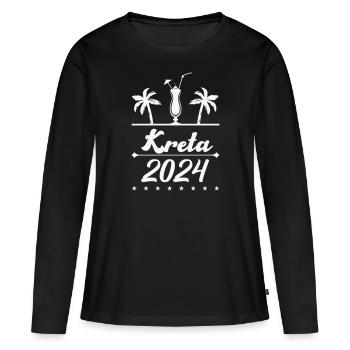 Crète 2024 - T-shirt manches longues Premium bio Femme - noir - Devant - Julia (174cm)