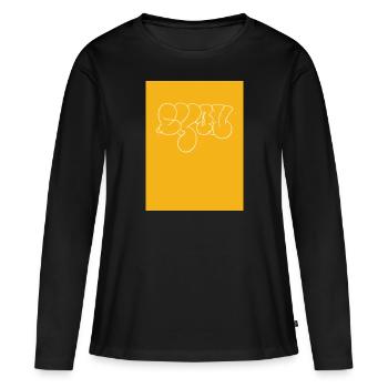 Lyon orange - Frauen Premium Bio Langarmshirt - Schwarz - Vorne - Julia (174cm)
