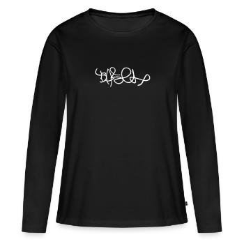 Basel - Frauen Premium Bio Langarmshirt - Schwarz - Vorne - Julia (174cm)