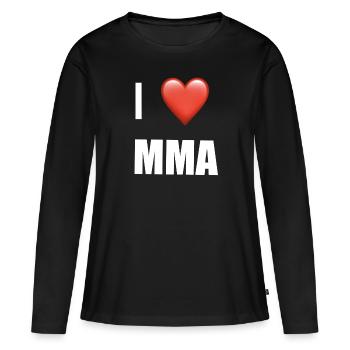 I Love MMA Kampfsport Design - Frauen Premium Bio Langarmshirt - Schwarz - Vorne - Julia (174cm)