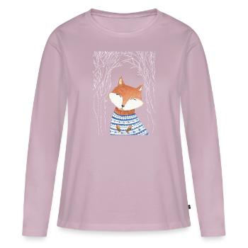 Cozy Winter Fuchs - Frauen Premium Bio Langarmshirt - Altrosa - Vorne - Julia (174cm)