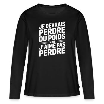 Je Devrais Perdre Du Poids Humour Diet Régime - T-shirt manches longues Premium bio Femme - noir - Devant - Julia (174cm)