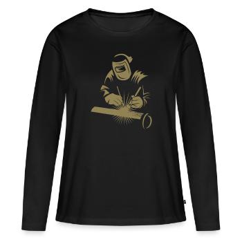 Industrie du soudage à l’arc Welder Silhouette - T-shirt manches longues Premium bio Femme - noir - Devant - Julia (174cm)