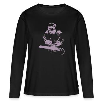Industrie du soudage à l’arc Welder Silhouette - T-shirt manches longues Premium bio Femme - noir - Devant - Julia (174cm)