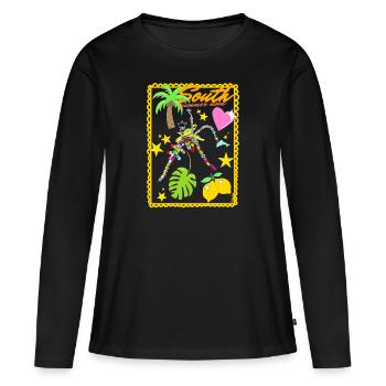 South Summer mood, Grigri breloque colorébdu sud - T-shirt manches longues Premium bio Femme - noir - Devant - Julia (174cm)