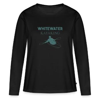 Kayak en eaux vives - T-shirt manches longues Premium bio Femme - noir - Devant - Julia (174cm)