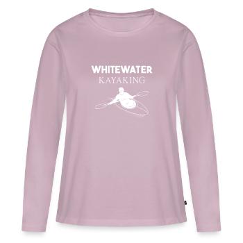Kayak en eaux vives - T-shirt manches longues Premium bio Femme - rose poudré - Devant - Julia (174cm)