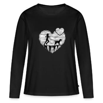 Draught dog sport Canicross dogrun running with dog - Women's Premium Organic Long Sleeve Shirt - black - Front - Julia (174cm)