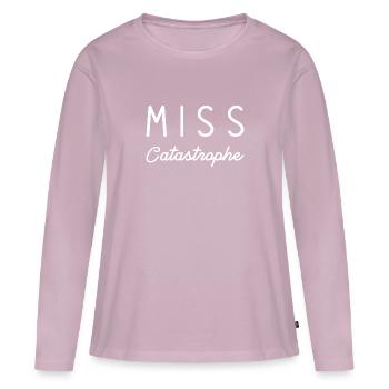 Miss Disaster - Women's Premium Organic Long Sleeve Shirt - dusky pink - Front - Julia (174cm)