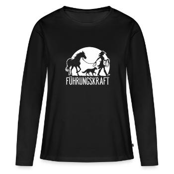 Führungskraft Pferd Pferdebesitzerin Geschenkidee - Frauen Premium Bio Langarmshirt - Schwarz - Vorne - Julia (174cm)