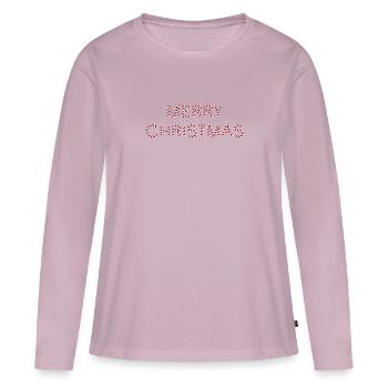 Merry Christmas Schriftzug Zuckerstange - Frauen Premium Bio Langarmshirt - Altrosa - Vorne - Julia (174cm)
