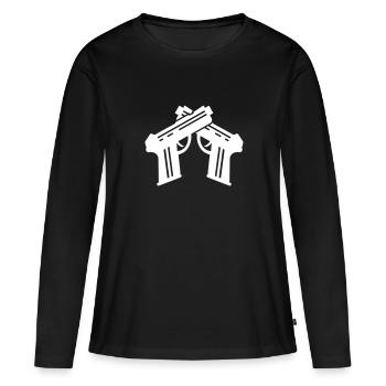 Pistol Symbol - Women's Premium Organic Long Sleeve Shirt - black - Front - Julia (174cm)