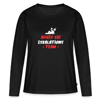 Apres Ski Eskalation - Frauen Premium Bio Langarmshirt - Schwarz - Vorne - Julia (174cm)