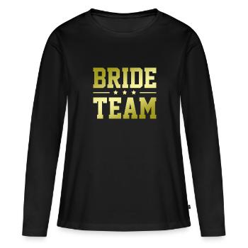 Équipe de la mariée - T-shirt manches longues Premium bio Femme - noir - Devant - Julia (174cm)
