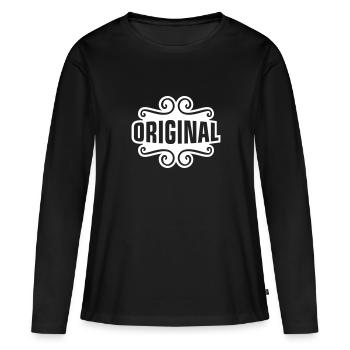 Dicton original - T-shirt manches longues Premium bio Femme - noir - Devant - Julia (174cm)