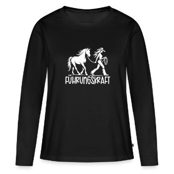 Führungskraft Pferd Pferdebesitzerin Geschenkidee - Frauen Premium Bio Langarmshirt - Schwarz - Vorne - Julia (174cm)