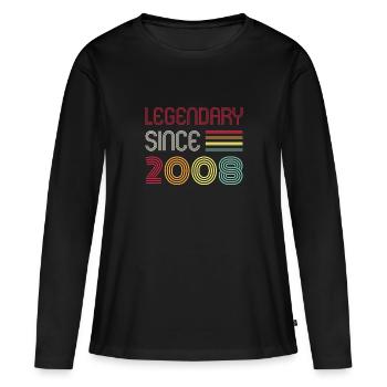 Birthday Legendary Since 2008 - Women's Premium Organic Long Sleeve Shirt - black - Front - Julia (174cm)
