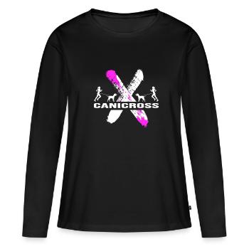 Canicross dogrun canicross-girl laufen mit Hund - Frauen Premium Bio Langarmshirt - Schwarz - Vorne - Julia (174cm)