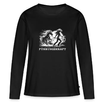Führungskraft Pferd Pferdebesitzerin Geschenkidee - Frauen Premium Bio Langarmshirt - Schwarz - Vorne - Julia (174cm)