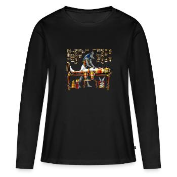 Anubis Dieu égyptien - T-shirt manches longues Premium bio Femme - noir - Devant - Julia (174cm)