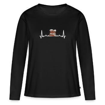 Writer Heartbeat Writing - Frauen Premium Bio Langarmshirt - Schwarz - Vorne - Julia (174cm)