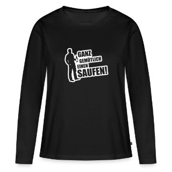 Gemütlich Saufen Feierabend - Frauen Premium Bio Langarmshirt - Schwarz - Vorne - Julia (174cm)