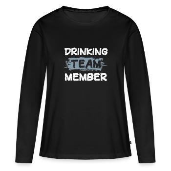 Équipe de consommation d’alcool - T-shirt manches longues Premium bio Femme - noir - Devant - Julia (174cm)