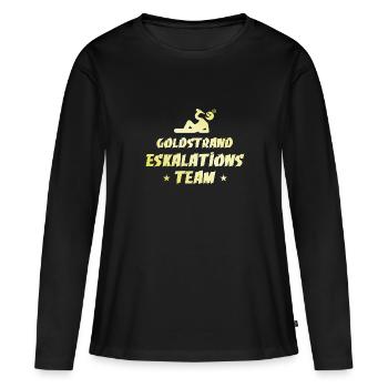 Escalade des Sables d’Or - T-shirt manches longues Premium bio Femme - noir - Devant - Julia (174cm)