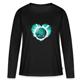 techno hard beats discokugel partypeople disco - Frauen Premium Bio Langarmshirt - Schwarz - Vorne - Julia (174cm)