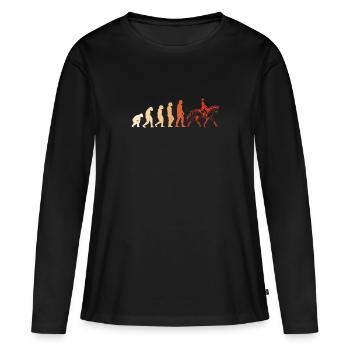 Jumper Evolution Saut d’obstacles - T-shirt manches longues Premium bio Femme - noir - Devant - Julia (174cm)