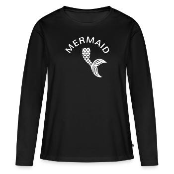 Meerjungfrau Flosse - Frauen Premium Bio Langarmshirt - Schwarz - Vorne - Julia (174cm)
