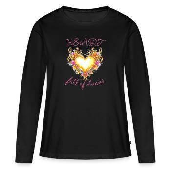 Heart Full Off Dreams - Women's Premium Organic Long Sleeve Shirt - black - Front - Julia (174cm)