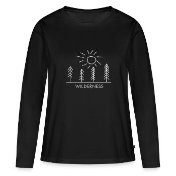 Wilderness - Women's Premium Organic Long Sleeve Shirt - black - Front - Julia (174cm)