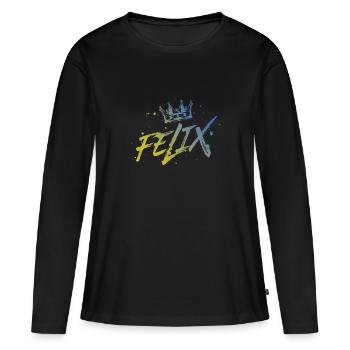 Felix - T-shirt manches longues Premium bio Femme - noir - Devant - Julia (174cm)