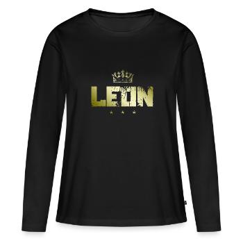 Léon - T-shirt manches longues Premium bio Femme - noir - Devant - Julia (174cm)