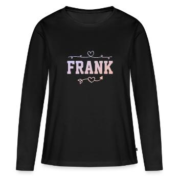 Frank - Women's Premium Organic Long Sleeve Shirt - black - Front - Julia (174cm)