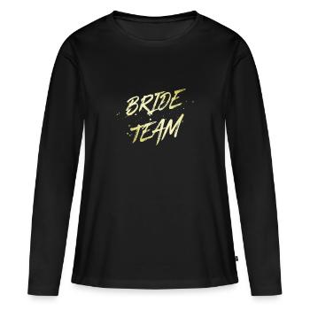 Équipe de la mariée - T-shirt manches longues Premium bio Femme - noir - Devant - Julia (174cm)