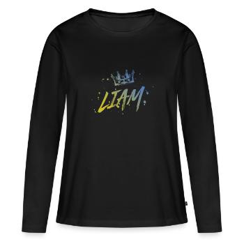 Liam - T-shirt manches longues Premium bio Femme - noir - Devant - Julia (174cm)