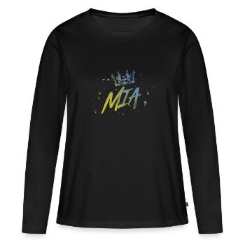 MIA - T-shirt manches longues Premium bio Femme - noir - Devant - Julia (174cm)