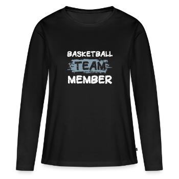 Équipe de basket-ball - T-shirt manches longues Premium bio Femme - noir - Devant - Julia (174cm)