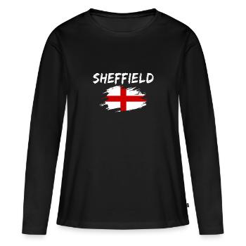 Sheffield, Angleterre - T-shirt manches longues Premium bio Femme - noir - Devant - Julia (174cm)