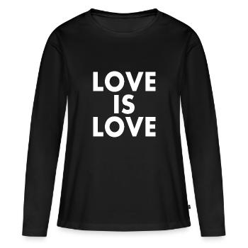 Love is love - T-shirt manches longues Premium bio Femme - noir - Devant - Julia (174cm)