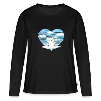 L’ours polaire nageur hivernal adore se baigner dans la glace dans le trou de glace - T-shirt manches longues Premium bio Femme - noir - Devant - Julia (174cm)