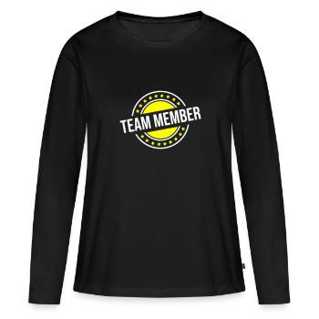 Membres de l’équipe - T-shirt manches longues Premium bio Femme - noir - Devant - Julia (174cm)